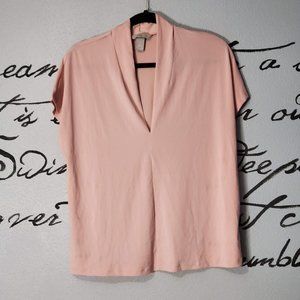 H&M Pale Pink V-Neck Blouse, L